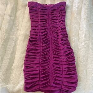 bebe Strapless Dress in Rich Purple